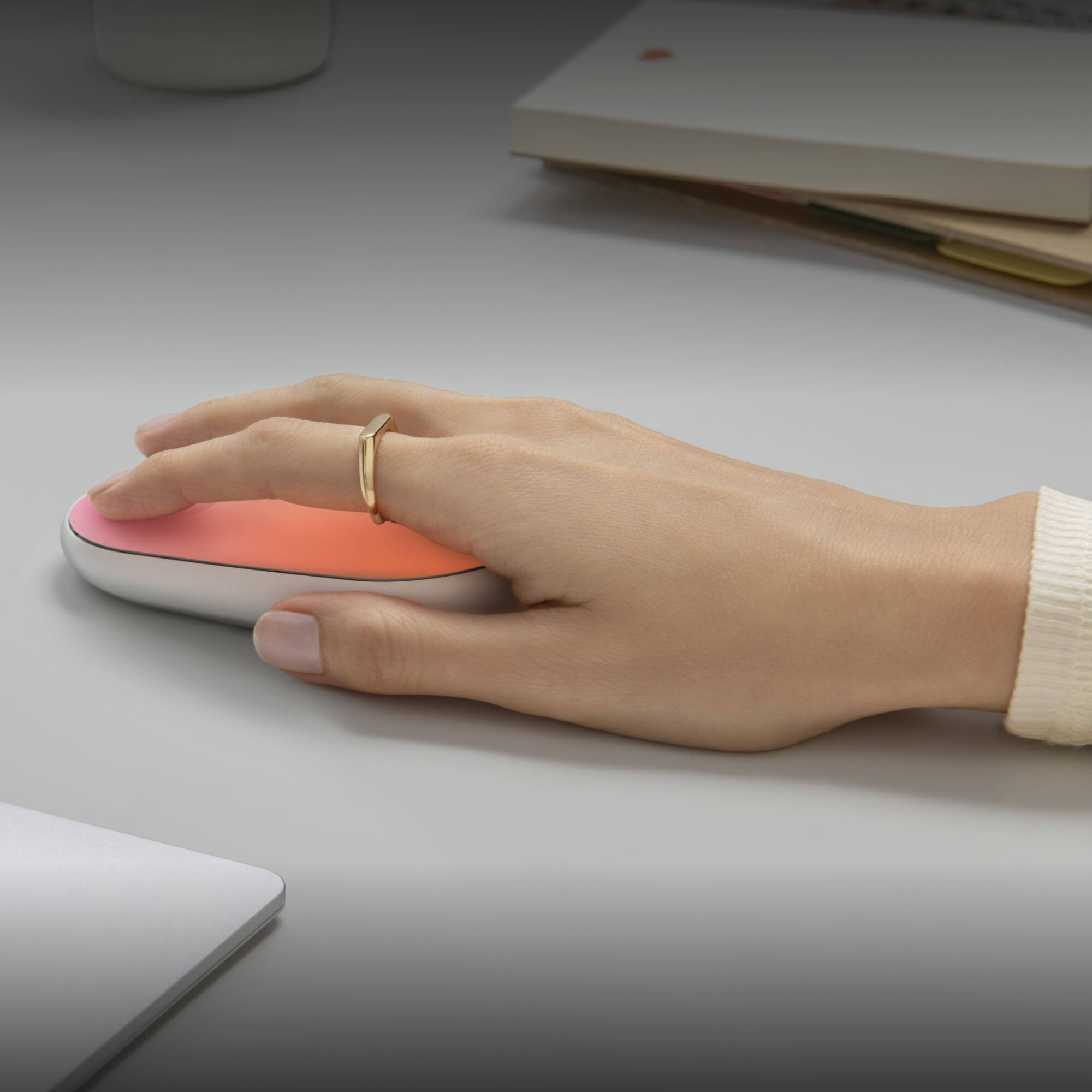 Alt View 20. Logitech - M340 Limited Edition Wireless Optical Ambidextrous Mouse with Silent Clicks - Sheer Dream.