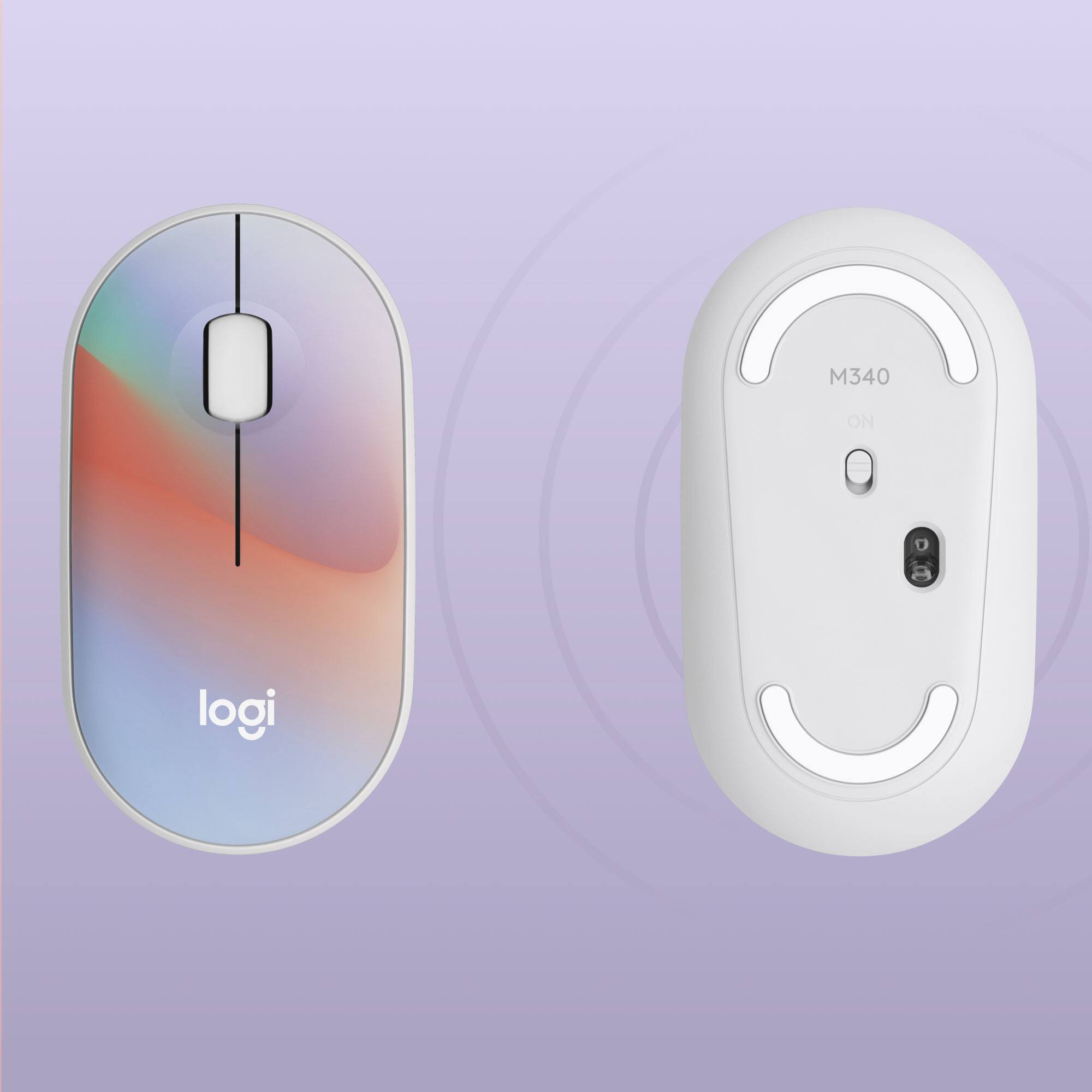 The text on the image reads "M340 ON D logi." This should be corrected to "M340 ON D logitech."