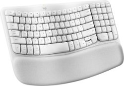 Logitech - Wave Keys for Mac Ergonomic Wireless Keyboard with Integrated Palm-rest - Off-white - Front_Zoom