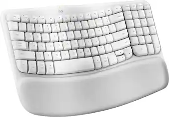 Logitech Wave Keys For Business – Draadloos Ergonomisch Toetsenbord Met Polssteun, Franse AZERTY-lay-out, Grafiet – Comfortabel Werken De Hele Dag