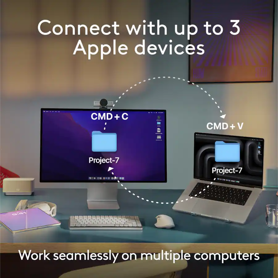 Staples Note Pad Comp Logitech MX Keys S for Mac Advanced Full size Wireless Scissor Keyboard ...