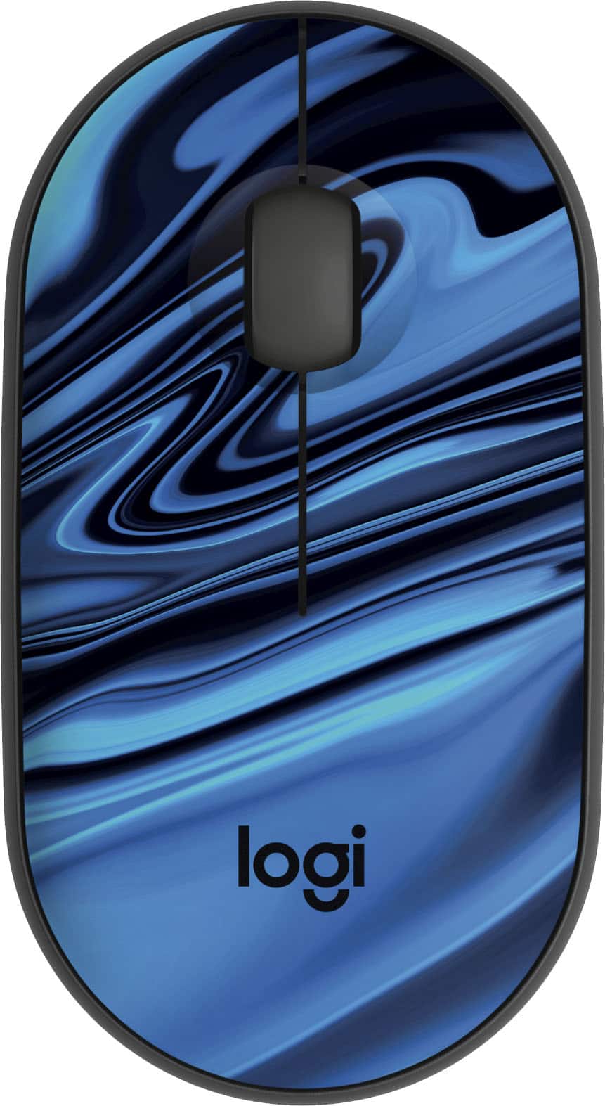 Front. Logitech - M340 Limited Edition Wireless Optical Ambidextrous Mouse with Silent Clicks - Blue Galaxy.