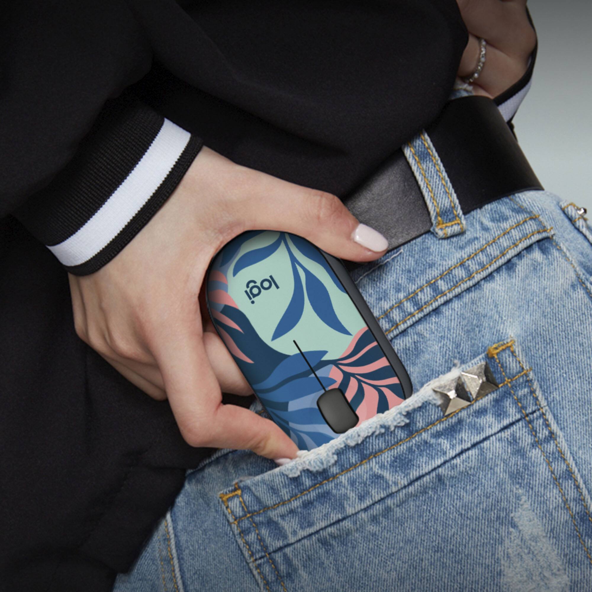 Alt View 19. Logitech - M340 Limited Edition Wireless Optical Ambidextrous Mouse with Silent Clicks - Blue Galaxy.