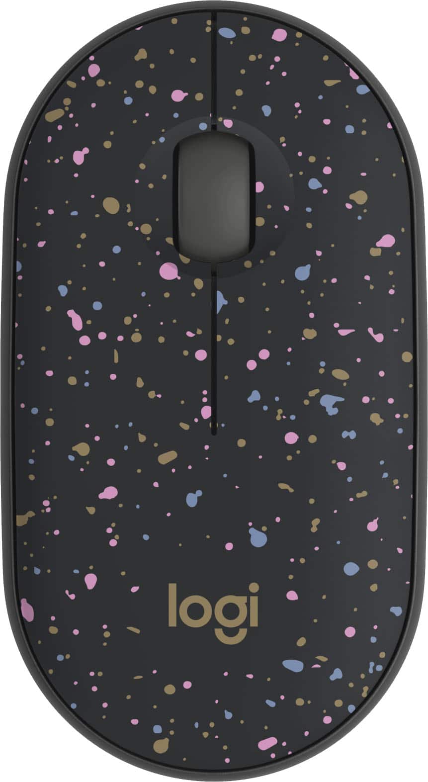 Front. Logitech - M340 Limited Edition Wireless Optical Ambidextrous Mouse with Silent Clicks - Speckles.