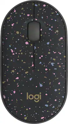 Front. Logitech - M340 Limited Edition Wireless Optical Ambidextrous Mouse with Silent Clicks - Speckles.