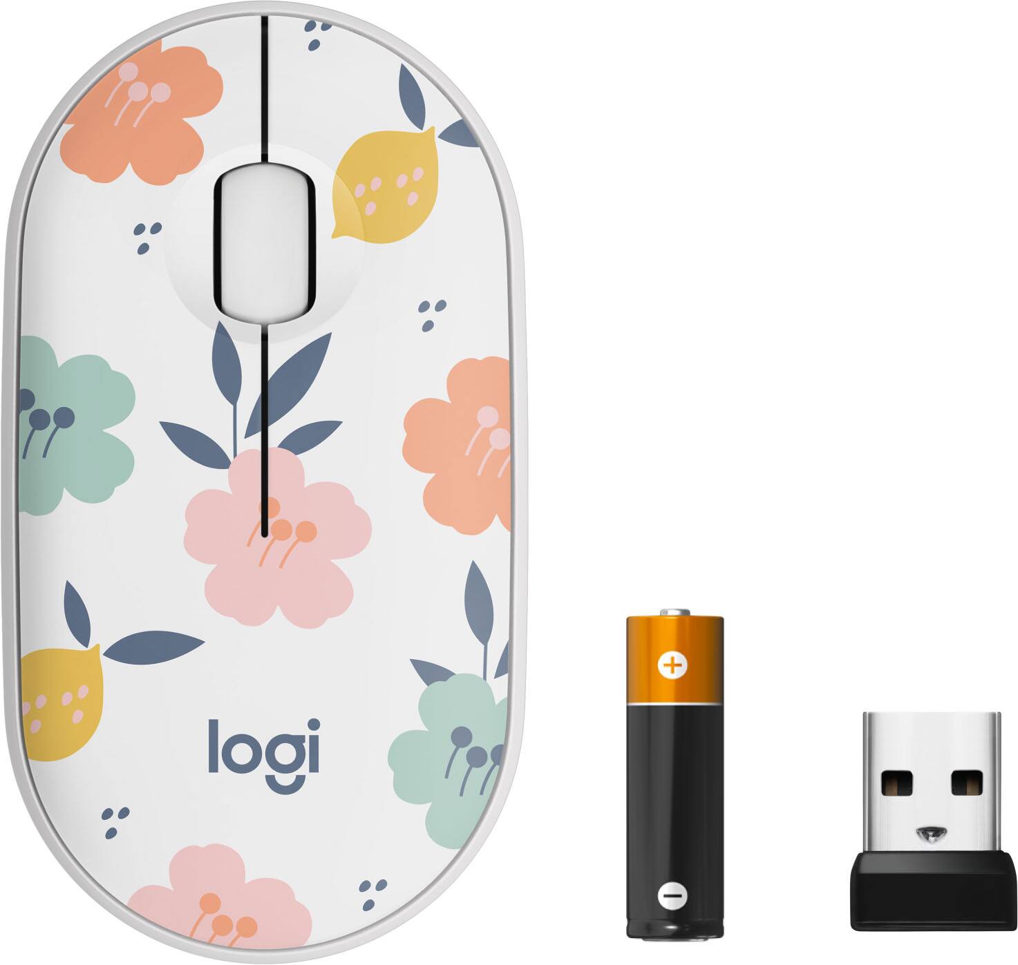 Alt View 21. Logitech - M340 Limited Edition Wireless Optical Ambidextrous Mouse with Silent Clicks - Floral Bouquet.