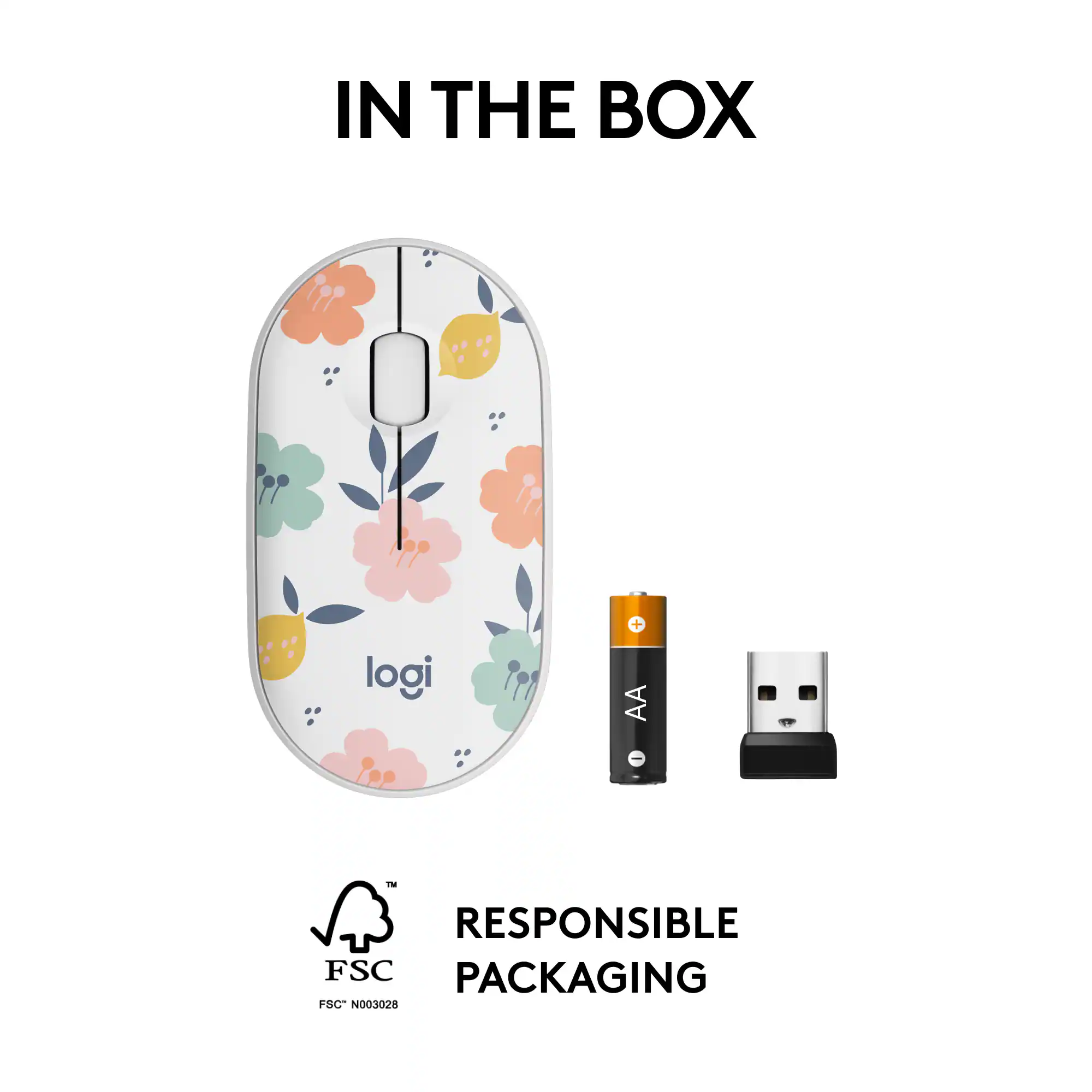 In the box, Logi + AA - T Responsible FSC Packaging FSC N003028.