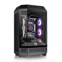 Thermaltake - LCGS Reactor i47TS Gaming Desktop - Intel Core i7-14700KF - 32GB RGB Memory - NVIDIA GeForce RTX 4070 Ti Super - 2TB SSD - Black - Front_Zoom