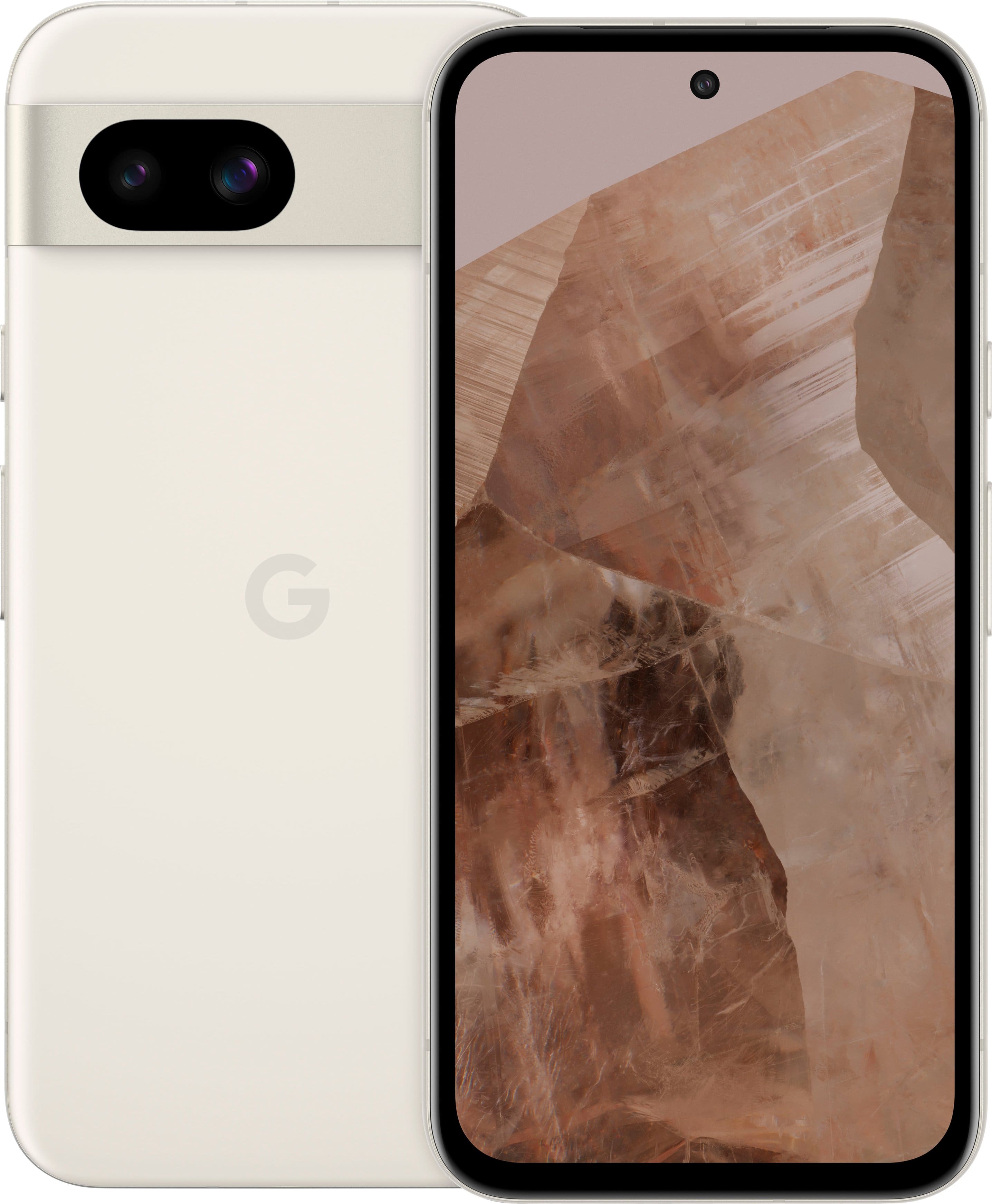 Front. Google - Pixel 8a 5G 128GB (Unlocked) - Porcelain.