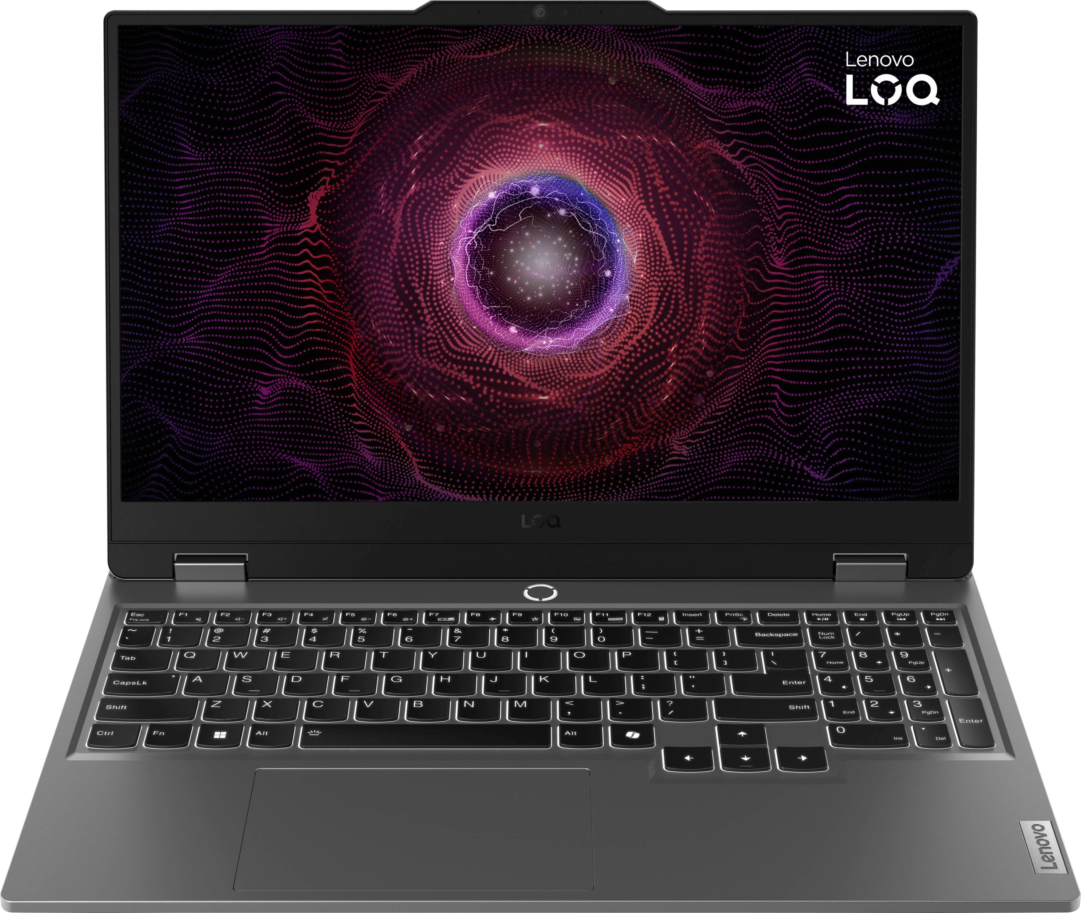 Front. Lenovo - LOQ 15.6" Gaming Laptop FHD - AMD Ryzen 5 7235HS with 12GB Memory - NVIDIA GeForce RTX 3050 6GB - 512GB SSD - Luna Grey.