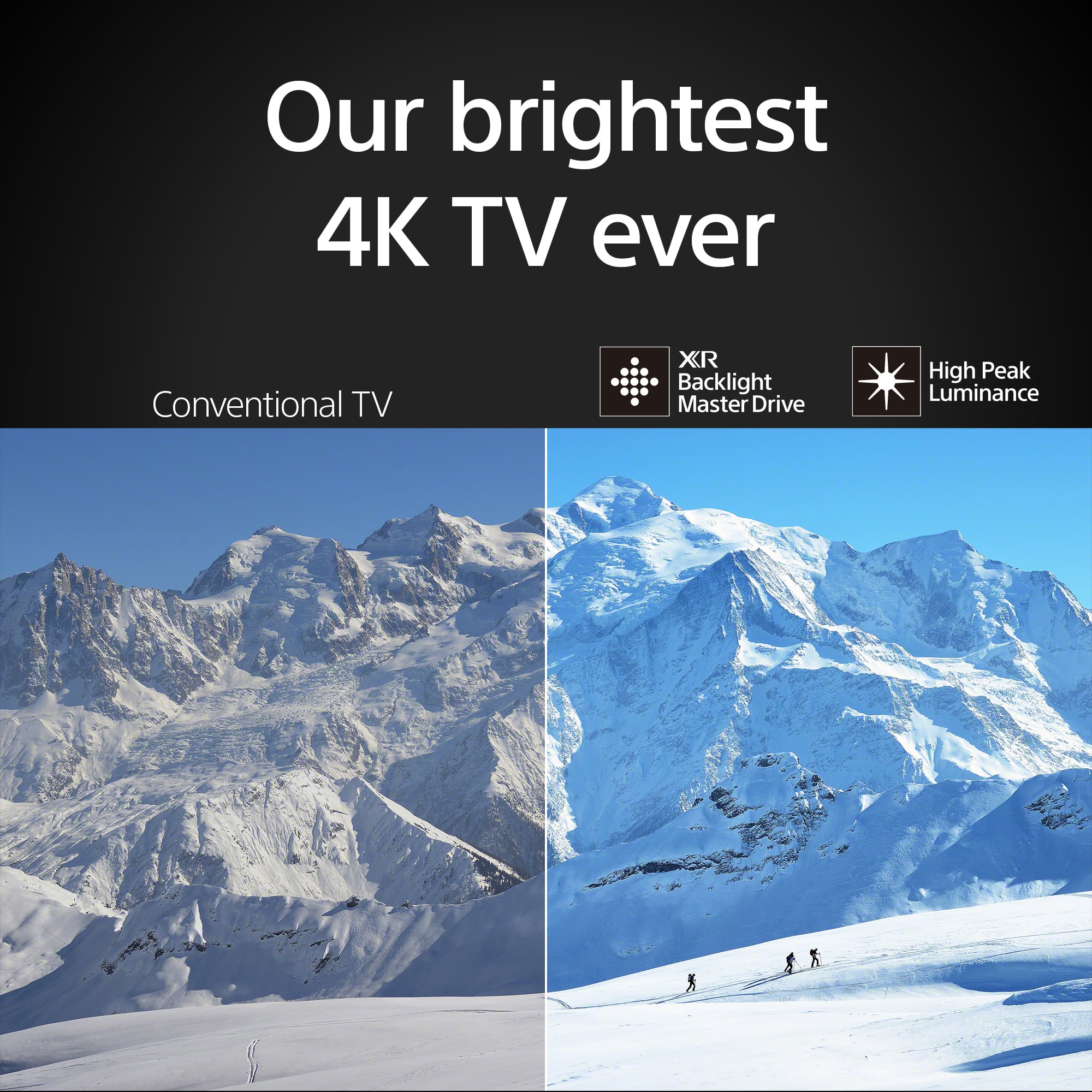 Our brightest 4K TV ever Conventional TV XR Backlight Master Drive High Peak Luminance