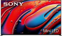 The image prominently features a large advertisement for a Sony Bravia 9 Mini LED television. The television is displayed in a white background, with the screen showing a vibrant red and blue color scheme. The advertisement emphasizes the high-quality display and features of the television, making it an attractive option for potential buyers.