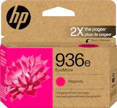 hp the pages* 2X plus de pages* Scan can/Balayez / W Cilicse 2 seres P Oifice 9T a P TE S30 E230 seres 936e EvoMore fnt wwgumppoce Magenta 1 Original HP Ink Cartridge Une cartouche d'encre d'origine HP EUDLDCO UPENES DAT B E A ERE LORS &E A