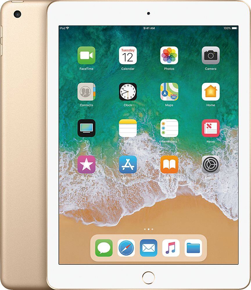 Alt View 12. Apple - Geek Squad Certified Refurbished iPad (5th generation) with WiFi - 128GB - Gold.