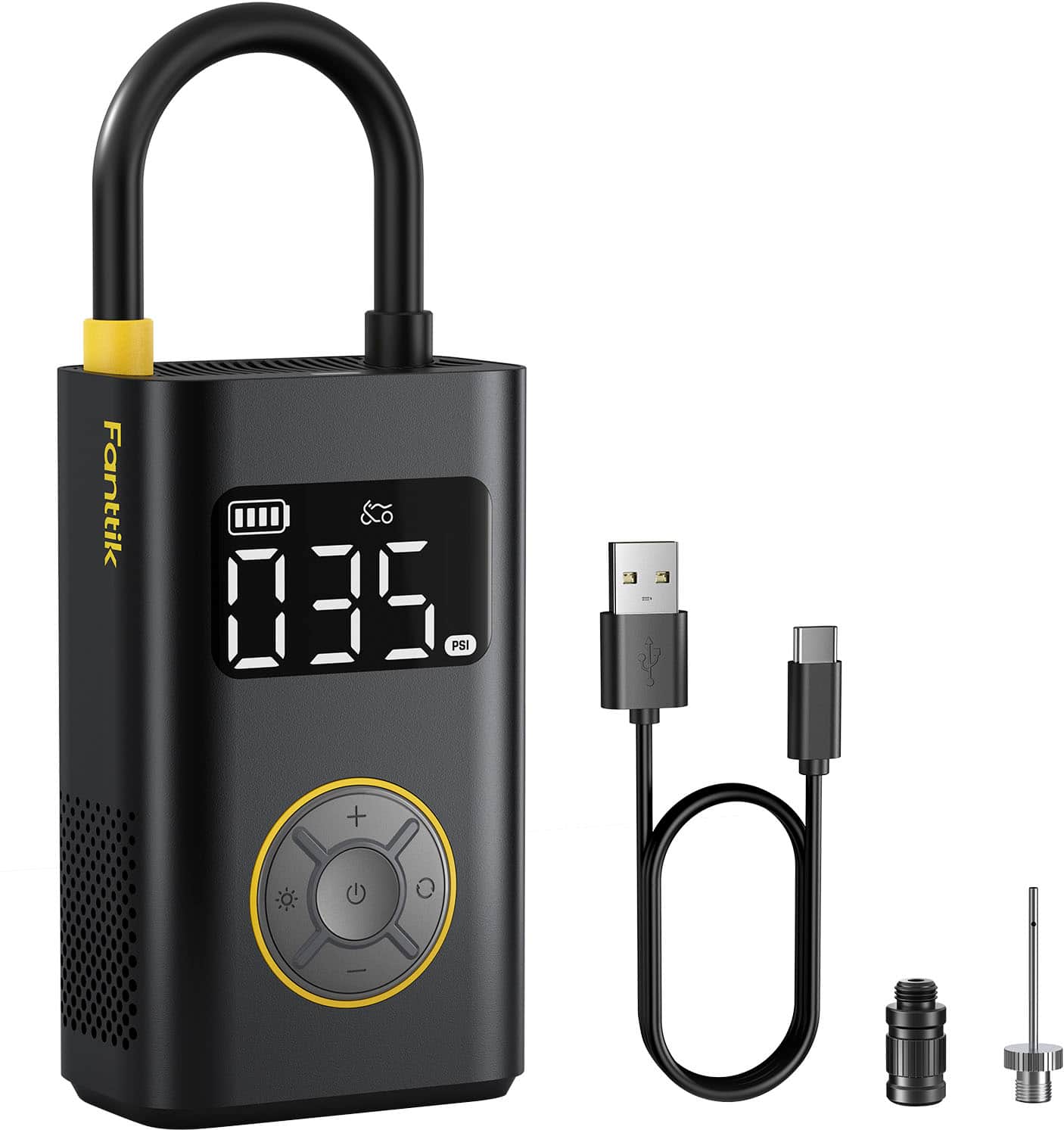 Fanttik - X9 Pro Portable Tire Inflator & Air Compressor for Car, Motorcycle, Bike - Black - Front_Zoom