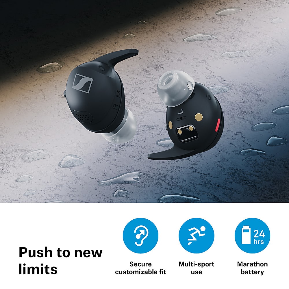 Alt View 14. Sennheiser - Momentum Sport Earbuds - Black.