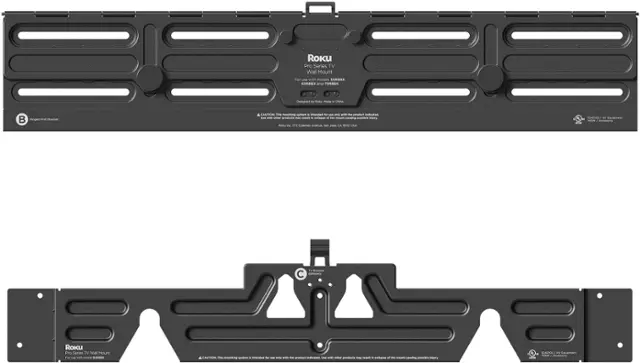 Front. Roku - Wall Mount Kit for 65” Pro Series TV - Ultra-Slim with Minimalist, Flat Design - Hinged Mount for Easy Access to Cables - Black.