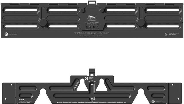 Roku - Wall Mount Kit for 75” Pro Series TV - Ultra-Slim with Minimalist, Flat Design - Hinged Mount for Easy Access to Cables - Black
