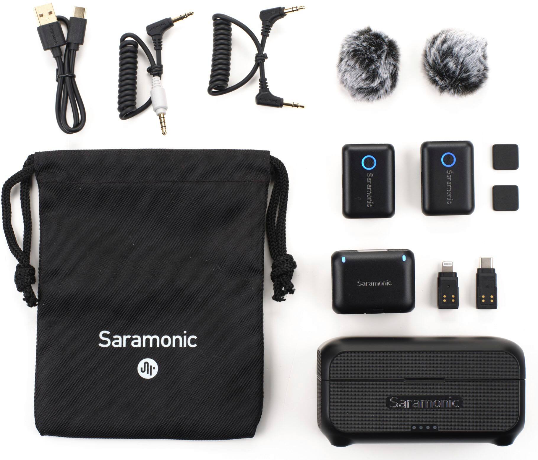 Alt View 11. Saramonic - Blink 500 B2+ 2-Person Wireless Mic System w/ Device Mount Receiver 3.5mm, USB-C & Lightning Outs - Black.
