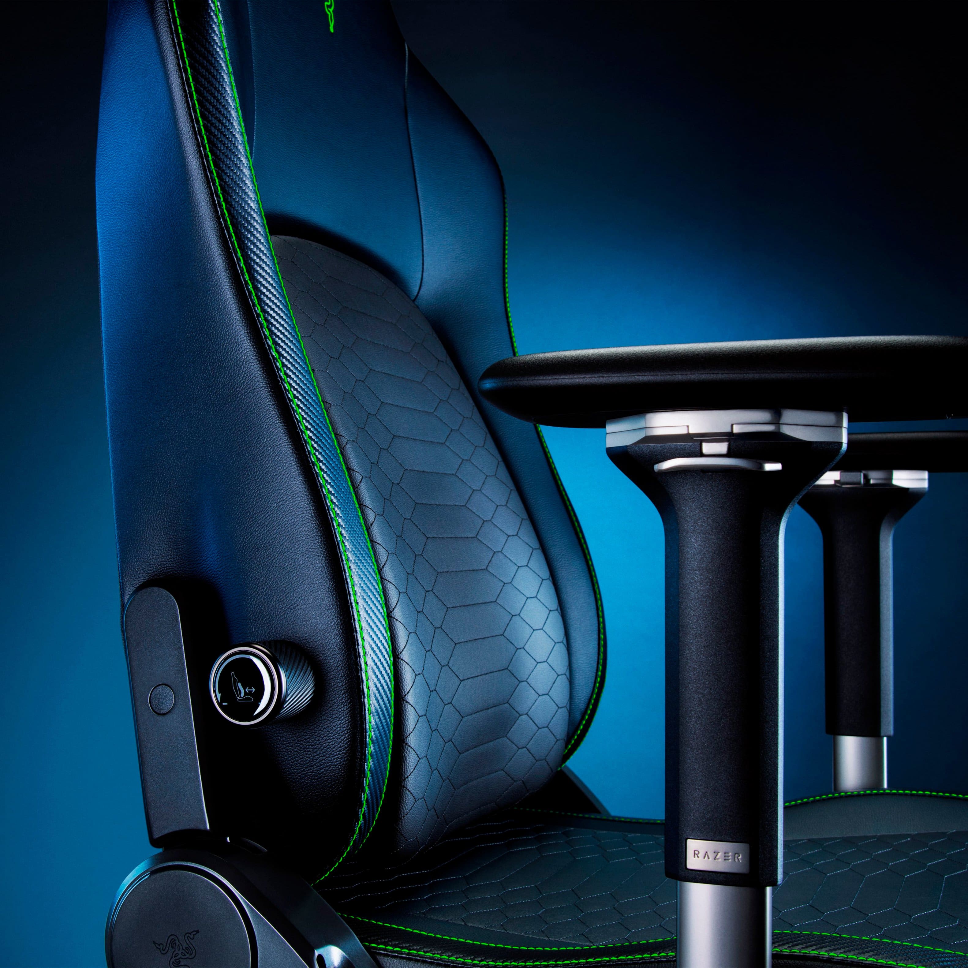 Alt View 24. Razer - Iskur V2 Gaming Chair with Adaptive Lumbar Support - Black/Green.