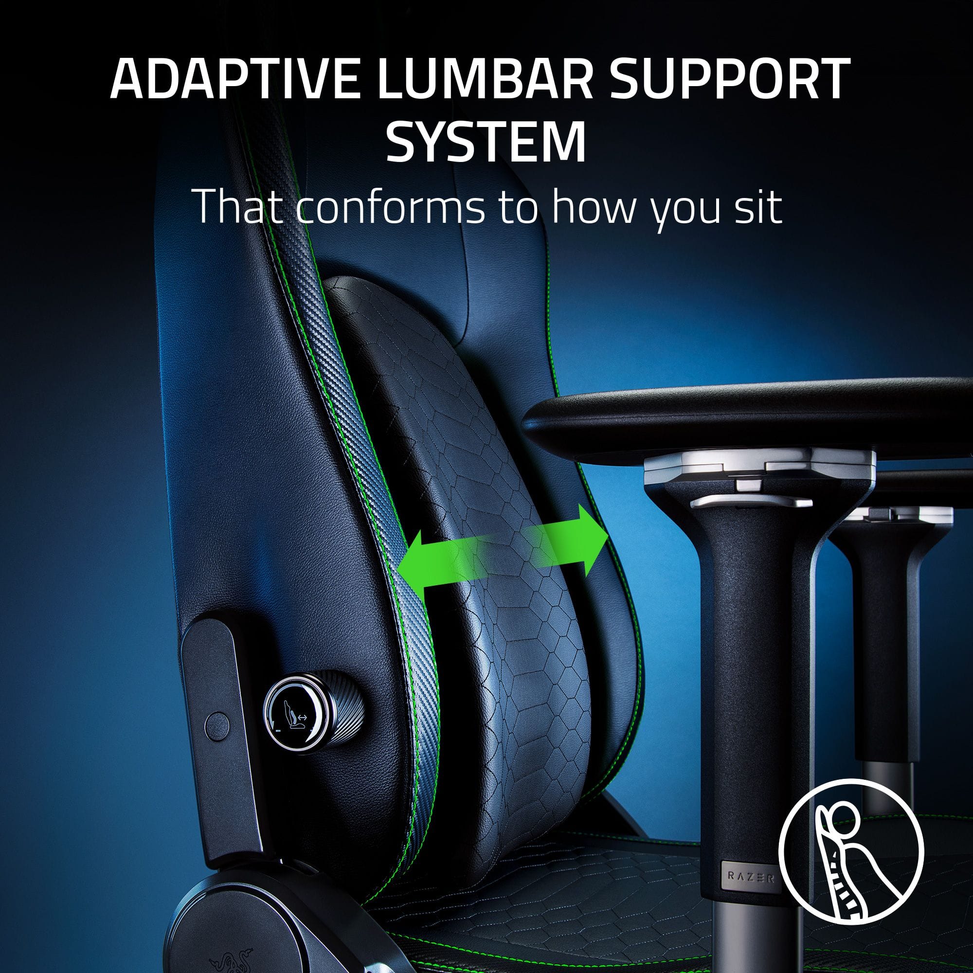 Razer – Iskur V2 Gaming Chair with Adaptive Lumbar Support – Black/Green Sansujyuku sansujyuku.com