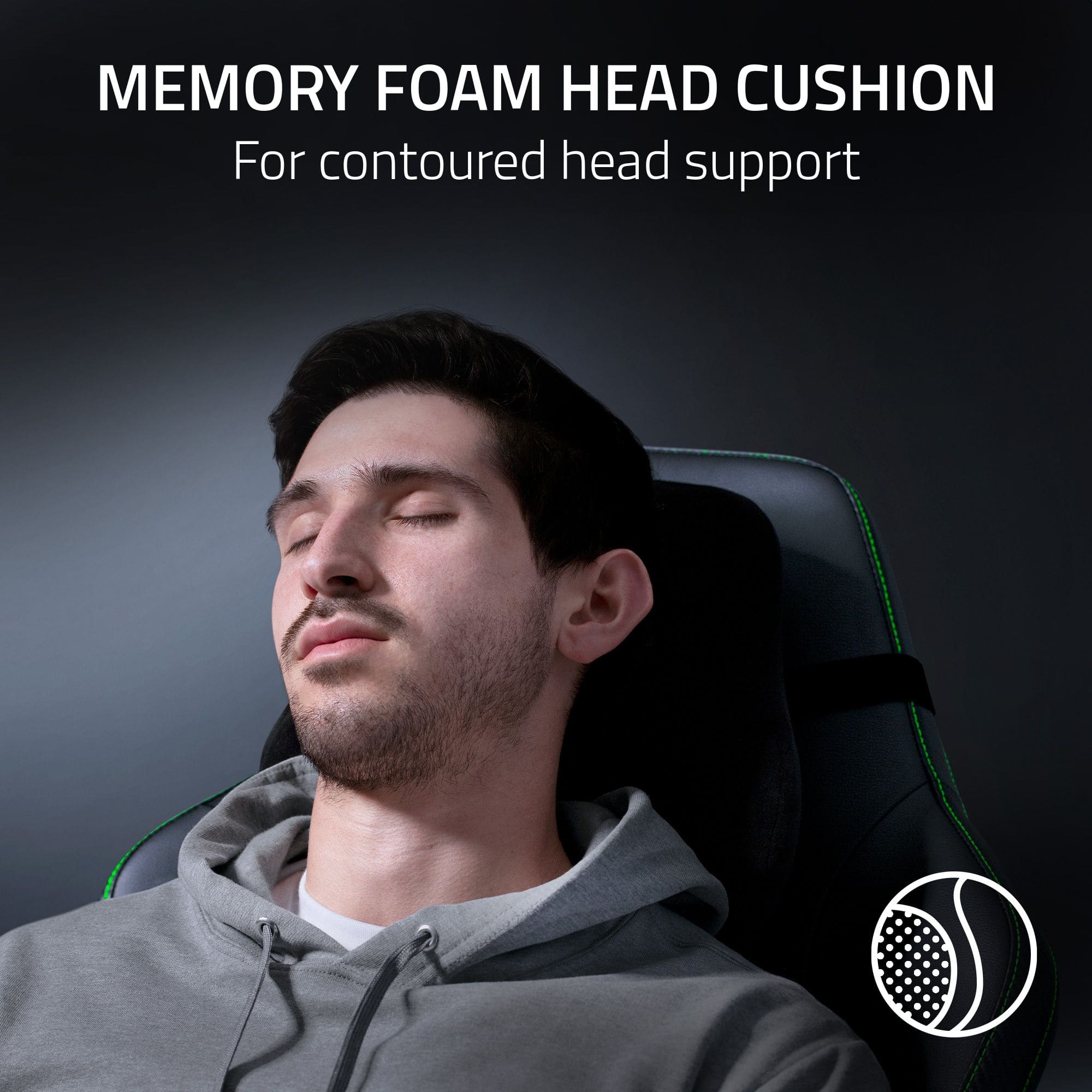 Memory Foam Head Cushion: For contoured head support