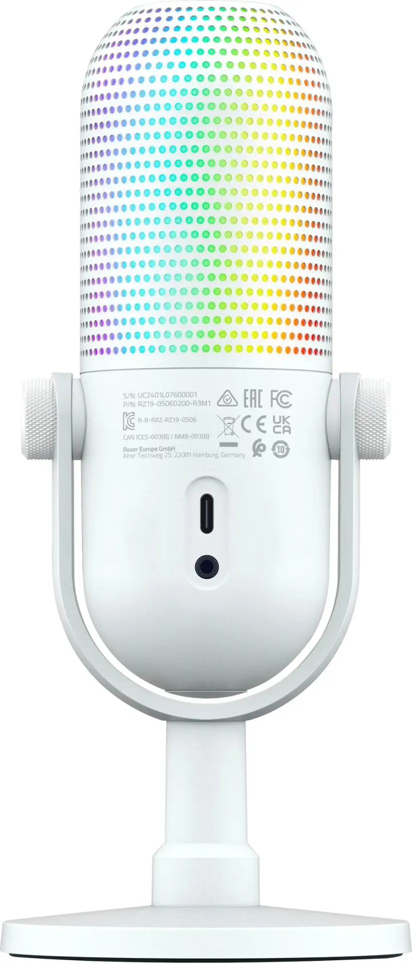 Alt View 15. Razer - Seiren V3 Chroma Condenser USB Microphone - White.