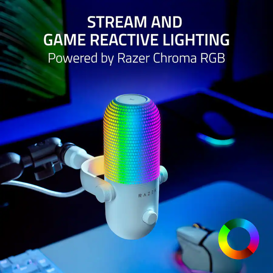 Razer Seiren V3 Chroma Condenser USB Microphone White RZ19-05060200 ...