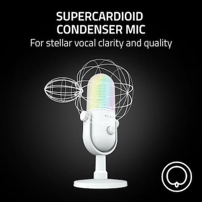 Razer Seiren V3 Chroma Condenser USB Microphone White RZ19 Razer Seiren V3 Chroma Condenser USB Microphone White RZ19