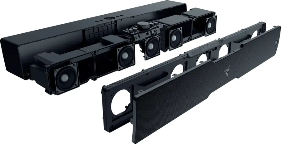 Alt View 19. Razer - Leviathan V2 Pro PC Gaming Soundbar with Subwoofer, Beamforming Surround Sound with AI Head Tracking, RGB Lighting - Black.