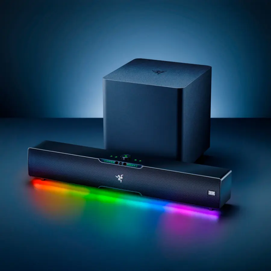 Alt View 20. Razer - Leviathan V2 Pro PC Gaming Soundbar with Subwoofer, Beamforming Surround Sound with AI Head Tracking, RGB Lighting - Black.
