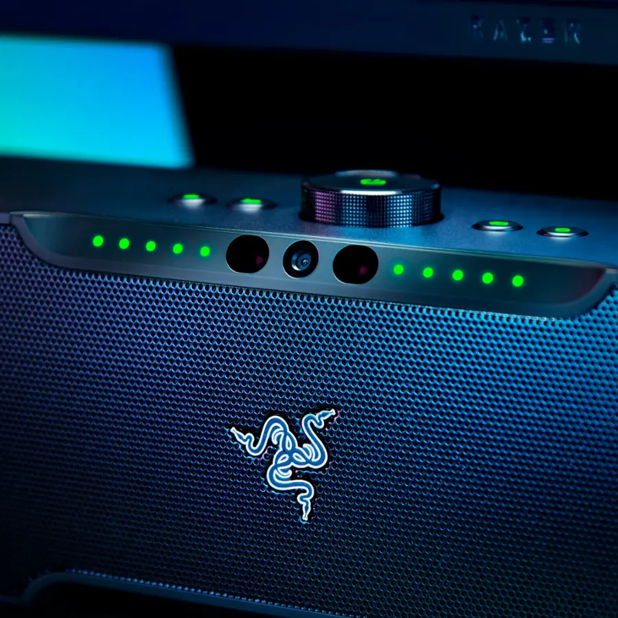 Alt View 22. Razer - Leviathan V2 Pro PC Gaming Soundbar with Subwoofer, Beamforming Surround Sound with AI Head Tracking, RGB Lighting - Black.
