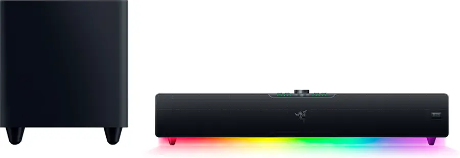 Alt View 16. Razer - Leviathan V2 Pro PC Gaming Soundbar with Subwoofer, Beamforming Surround Sound with AI Head Tracking, RGB Lighting - Black.
