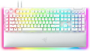 Razer - BlackWidow V4 Pro Full Size Wired Mechanical Green Switch Gaming Keyboard with Chroma RGB - White - Front_Zoom