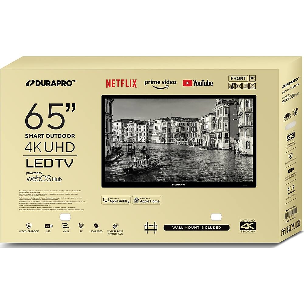 Alt View 13. DuraPro - Partial Sun Smart Series 65" Class LED Outdoor Partial Sun 4K UHD Smart webOS TV - Black.