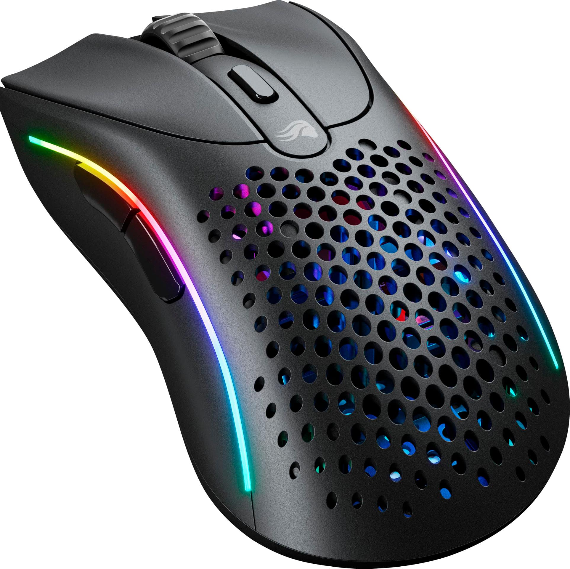 Front. Glorious - Model D 2 Wireless Optical RGB Gaming Mouse with 6 Programmable Buttons - Matte Black.