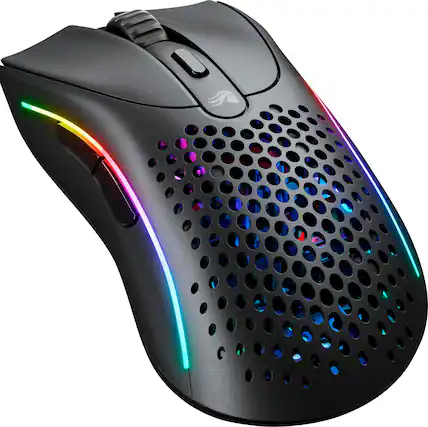 Glorious - Model D 2 Wireless Optical RGB Gaming Mouse with 6 Programmable Buttons - Wireless - Matte Black