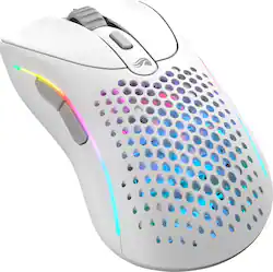Glorious - Model D 2 Wireless Optical RGB Gaming Mouse with 6 Programmable Buttons - Wireless - Matte White - Front_Zoom