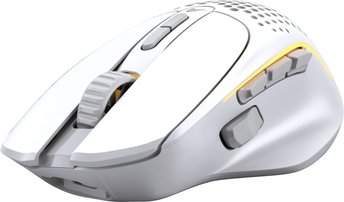 Left. Glorious - Model I 2 Ultra Lightweight Wireless Optical Gaming Mouse with 9 Programmable Buttons - Matte White.