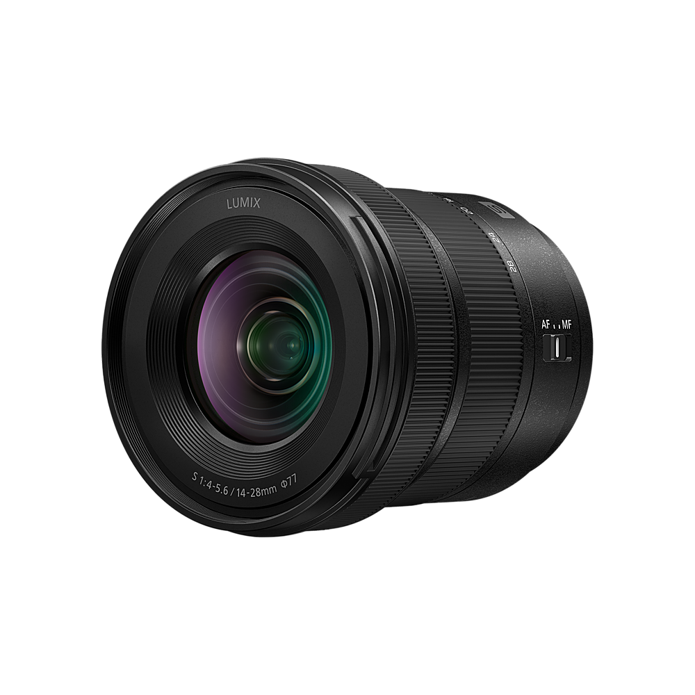 Angle View: Panasonic - LUMIX S 14-28mm F4-5.6 Interchangeable Lens L-Mount Compatible for LUMIX S Series Cameras - Black