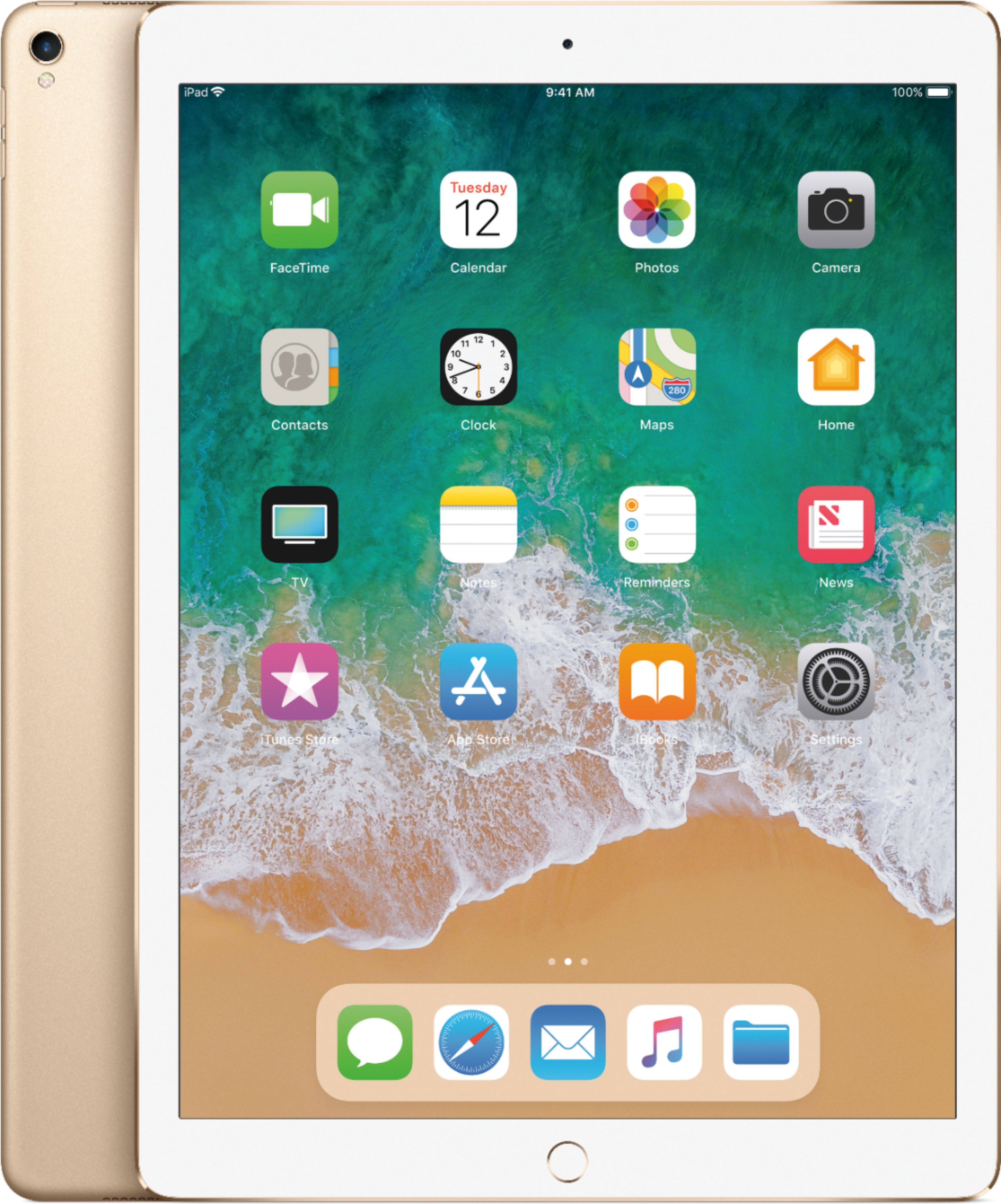 Alt View 12. Apple - Geek Squad Certified Refurbished 12.9-Inch iPad Pro (2nd generation) with Wi-Fi - 512GB - Gold.