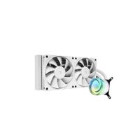 iBUYPOWER - AW4 240mm Radiator CPU Liquid Cooler (3 x 120mm Core Fans) with RGB Display - White - Front_Zoom