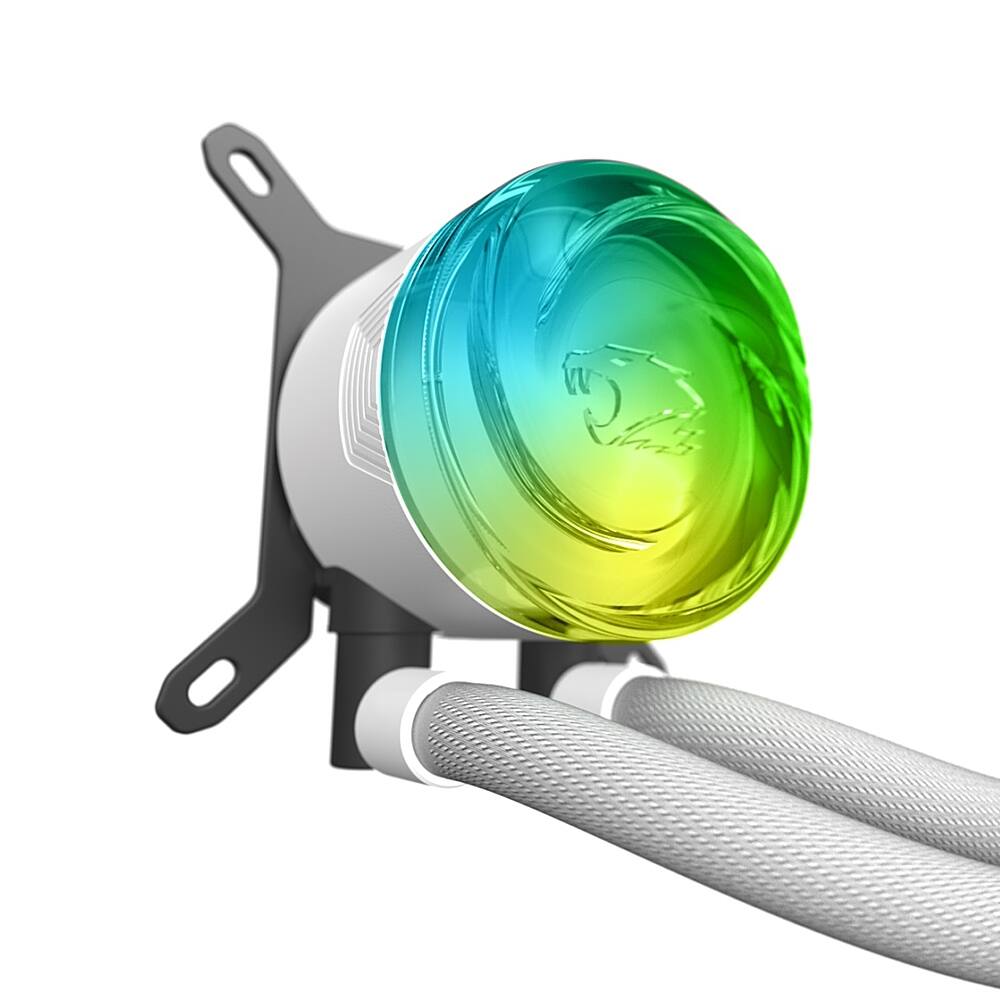 Alt View 1. iBUYPOWER - iBUYPOWER - AW4 240mm Radiator CPU Liquid Cooler (2 x 120mm Core Fans) with RGB Display - White.