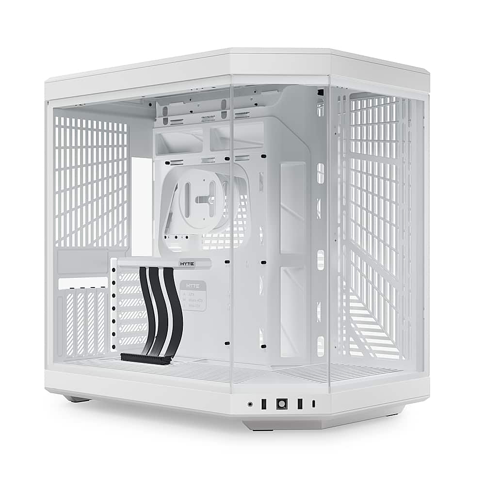 Front. HYTE - HYTE Y70 ATX Mid-Tower Case - White.