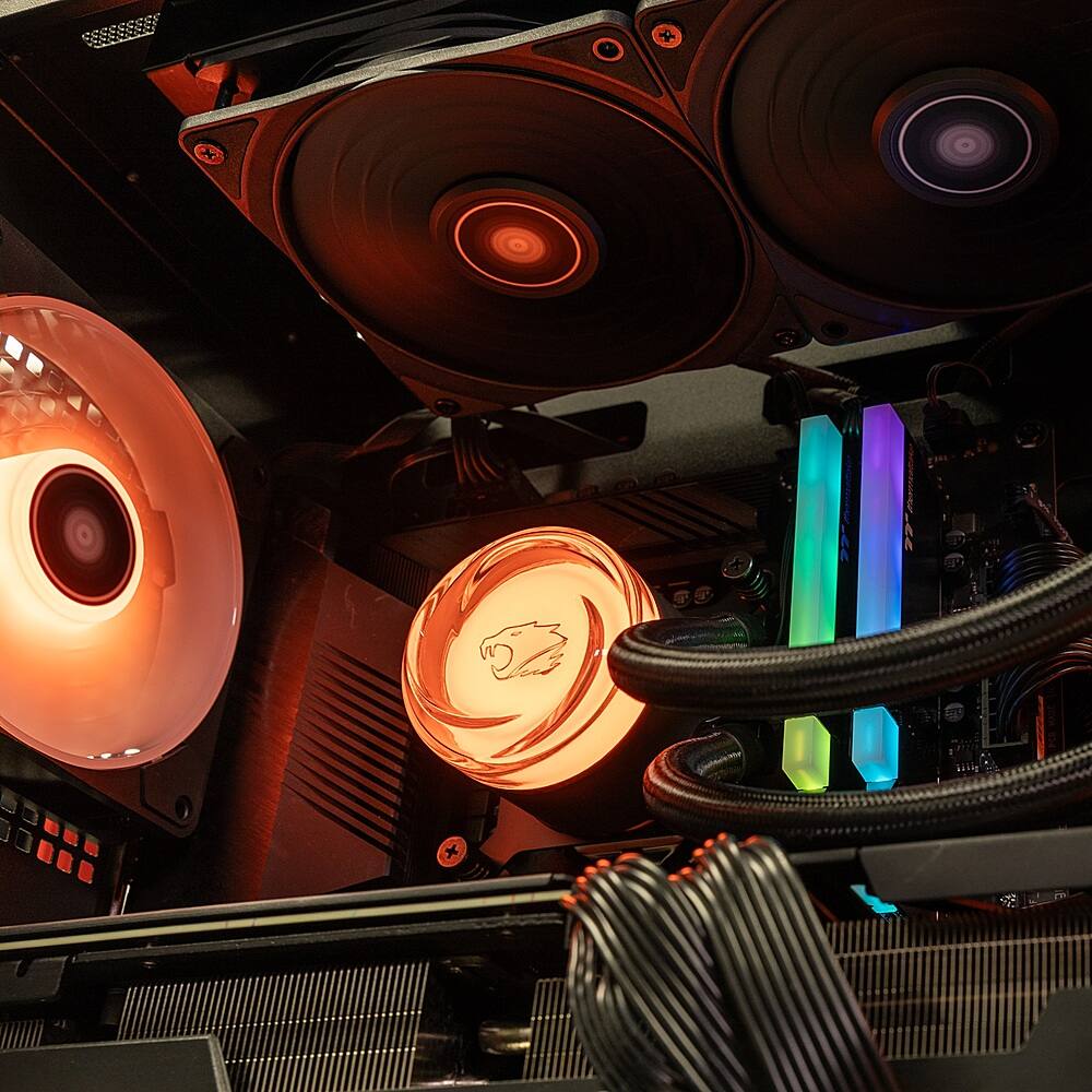 Alt View 11. iBUYPOWER - iBUYPOWER - AW4 240mm Radiator CPU Liquid Cooler (2 x 120mm Core Fans) with RGB Display - Black.