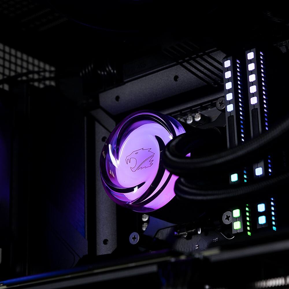 Alt View 14. iBUYPOWER - iBUYPOWER - AW4 240mm Radiator CPU Liquid Cooler (2 x 120mm Core Fans) with RGB Display - Black.