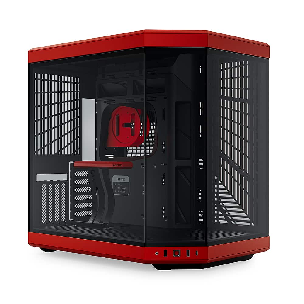 Front. HYTE - Y70 ATX Mid-Tower PC Case - Black/Red.