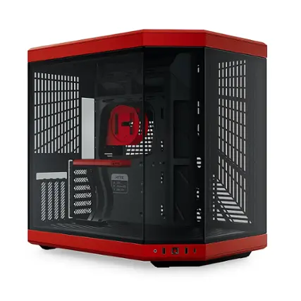 Front. HYTE - HYTE Y70 ATX Mid-Tower Case - Black/Red.
