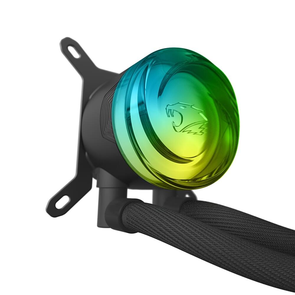 Alt View 1. iBUYPOWER - iBUYPOWER - AW4 360mm Radiator CPU Liquid Cooler (3 x 120mm Core Fans) with RGB Display - Black.