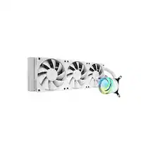 iBUYPOWER - AW4 360mm Radiator CPU Liquid Cooler (3 x 120mm Core Fans) with RGB Display - White - Front_Zoom